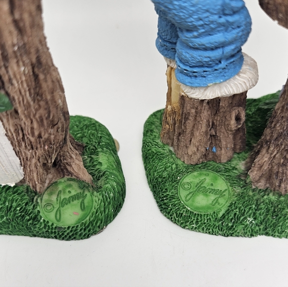 Vtg 3 Piece Easter Jubile Bunny Couple Painting Eggs and Tree Resin Figurines - Picture 5 of 9